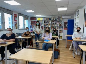 International students in a classroom