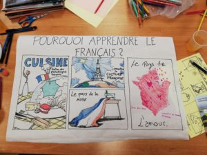 Plakat : "Pourquoi apprendre le français?"